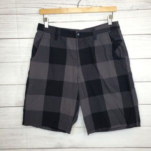 Lululemon Men's Plaids Black/Gray Shorts 9" Inseam Size 34